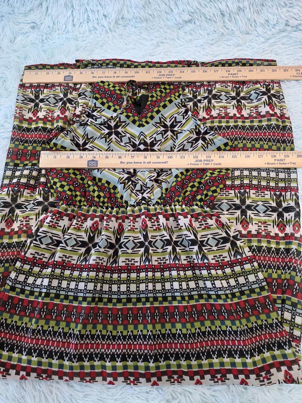 Angie Sleeveless Maxi Dress S - Tribal Geometric Print Vibrant Boho Resort Wear - Picture 7 of 10